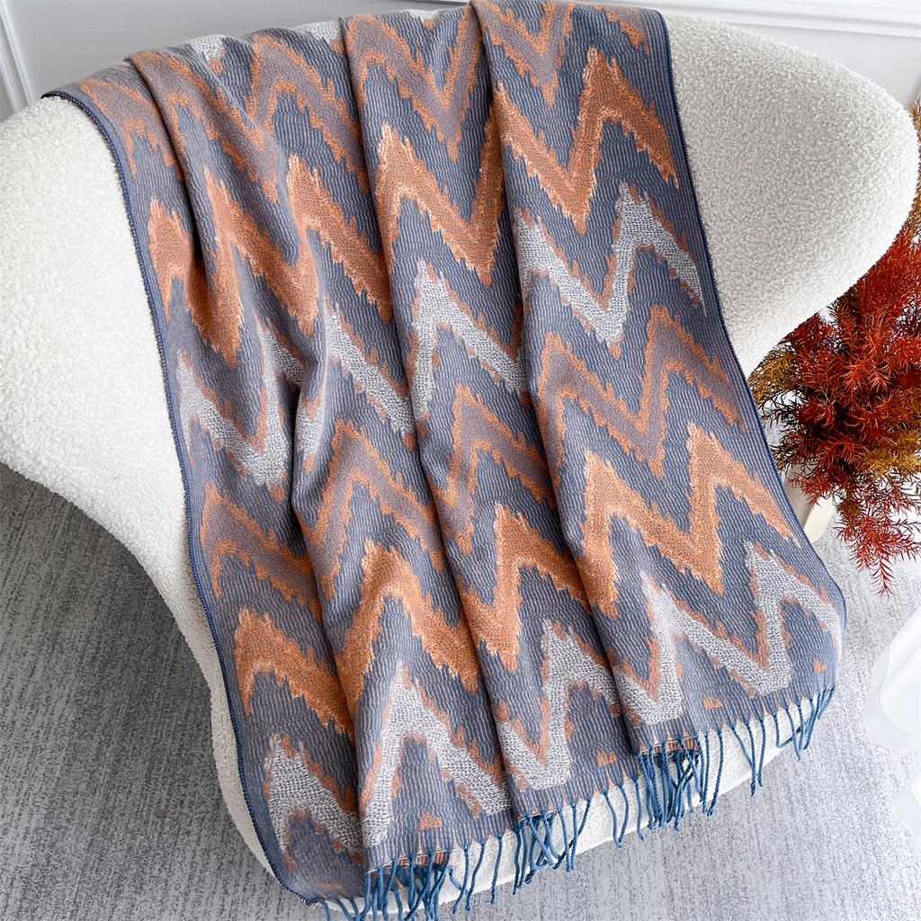 [T818] 96*96cm Square Women Jacquard Scarf Thick Imitation Cashmere Tassel Shawl Winter Warm Neck Hijab Wrap Pashmina Blanket