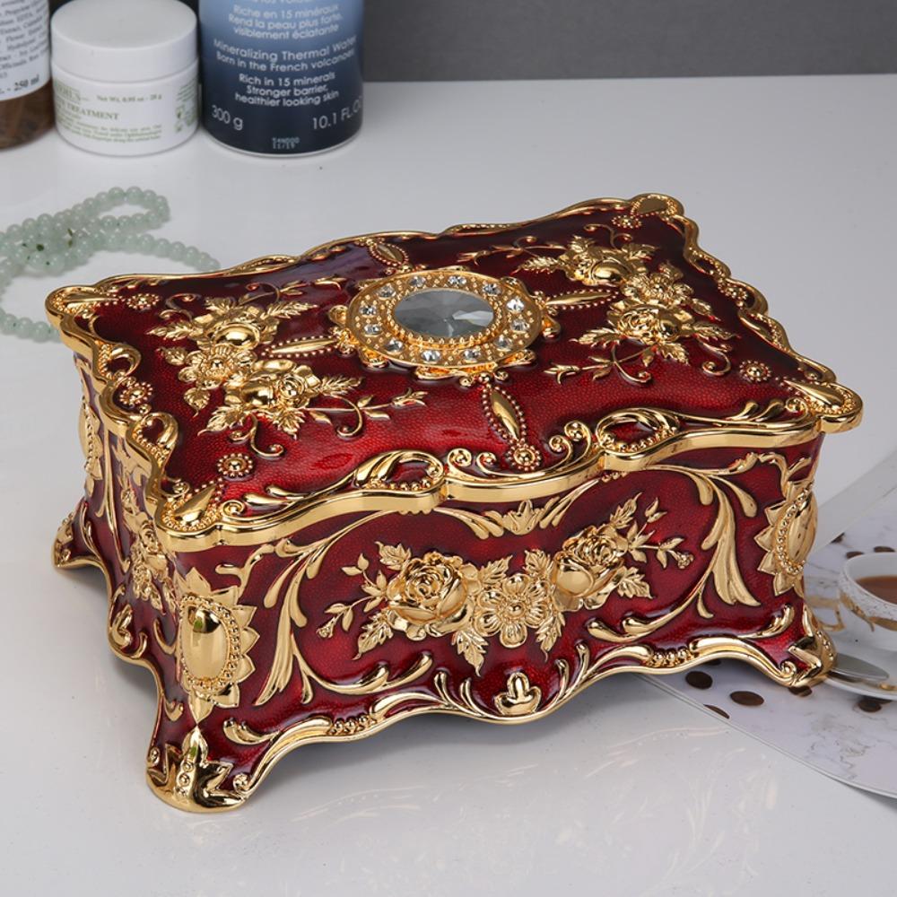 Metal High-end Luxury Retro Vintage Storage Box Cosmetic Container Jewelry Box Trinket Organizer