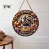 Autumn Harvest Welcome Sign Festival for Front Door, Rustic Wooden Hanging Weather Resistant Entryway with Hemp Rope, Pumpkin Plaque Fall Porch