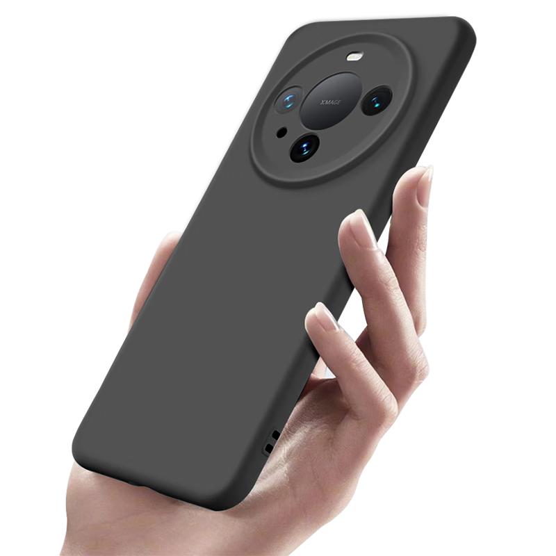 GURRS Huawei Mate60 Pro Case Ultra-Thin Full-Coverage Shockproof Anti-Scratch Liquid Silicone Protective Cover Simple Unisex Matte Black