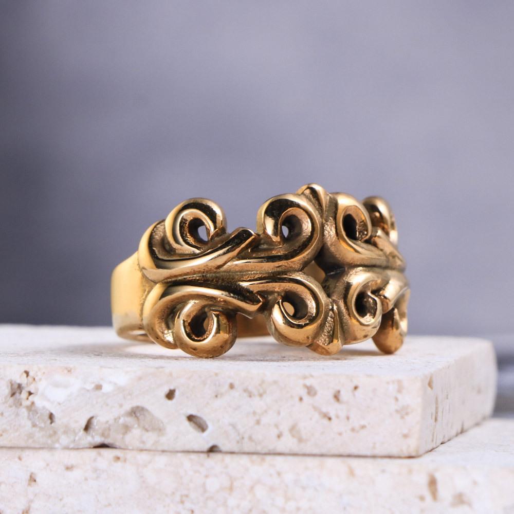 Ring, Engraved Hollow Couple Ring, Retro Exquisite Wear, Jewelry Accessories Ring.