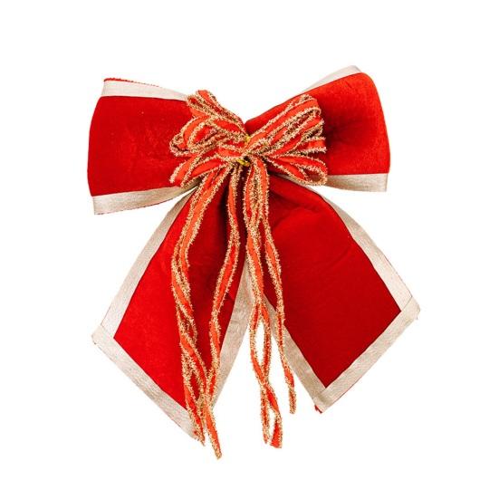 Бархатный рождественский бант 9" Поделки Подарочная лента Скрутка Рождественский венок Окна