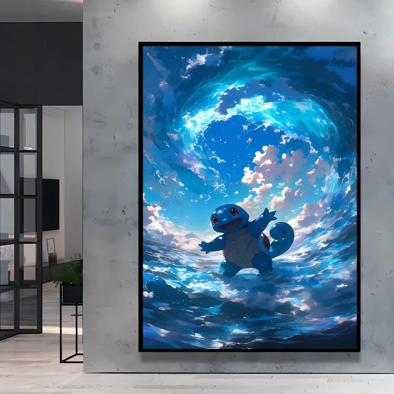Japanese Anime Canvas Paintings Pikachu Poster Cartoon Character Picture Bright and Clear Colors High Quality Home Decor