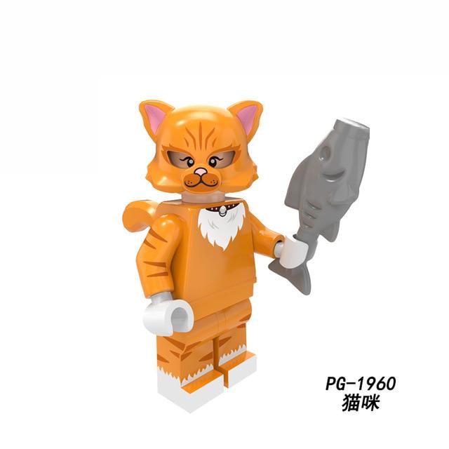 Animals Pumping Series Rabbit Cow Gingerbread Man Cat Dog Dargon Kangaroo Deer Building Blocks Toys