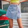 Women High Waist Package Hip Irregular Jean Denim Skirt
