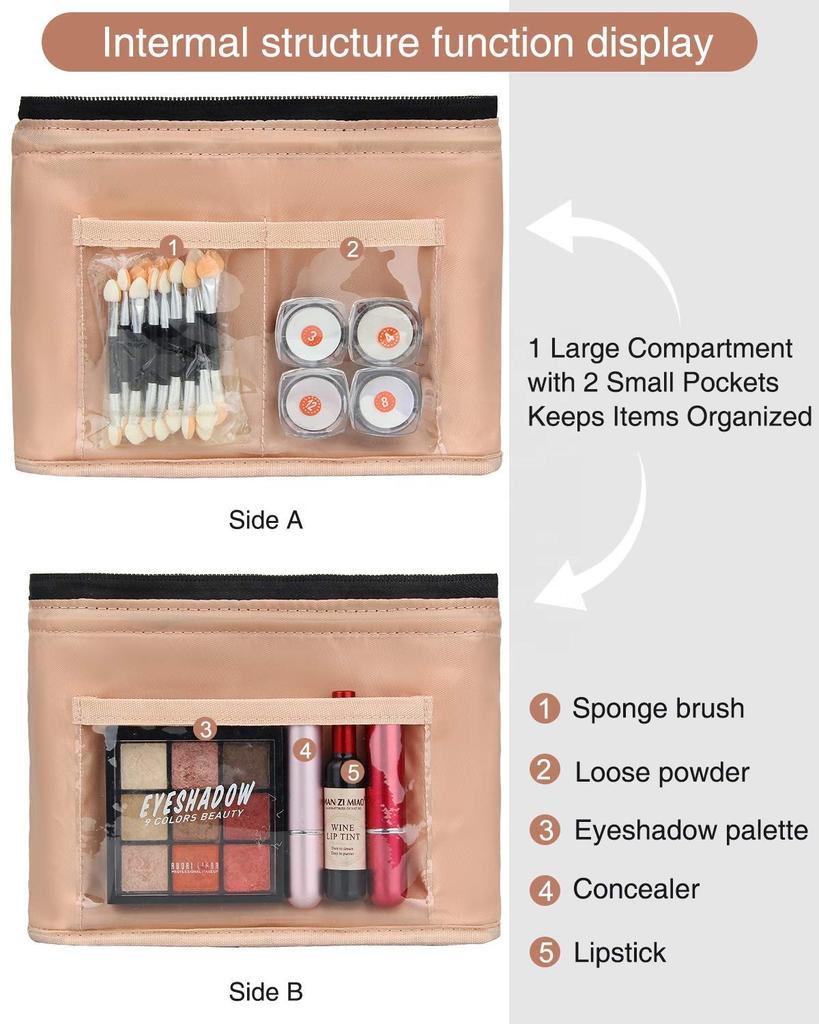 2022 New Fashion Portable Large Capacity Zipper Pouch Makeup Organizer Toiletry Accessories Travel Make up Bag