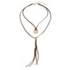 Suede Tassel Pendant Chain Adjustable Design Beaded Y-Necklace Long Pendant Necklace  Wedding