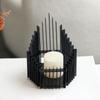Minimalist Candlestick Ornaments European Style Creative Light Luxury Metal Grille Art Candle Holder Model Room Soft Decoration Furnishings