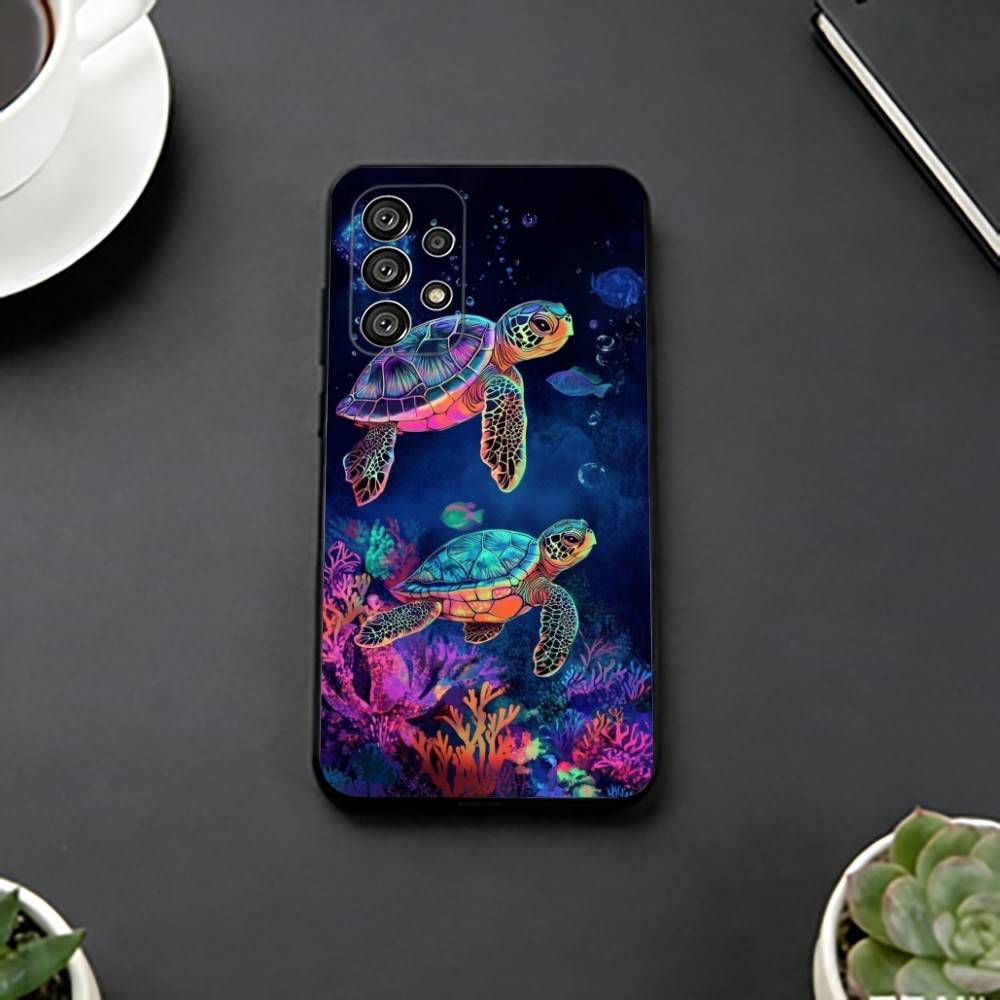 Милый Чехол-Черепашка для Телефона Samsung S25, S24, S21, S22, S23, S30, Ultra, S20, Plus, Fe, Мягкий Силиконовый Черный Чехол