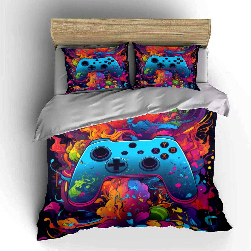 "Colorful Gamepad Bedding Set" Bedding Duvet Cover Set Duvet Cover Pillowcases (1 * Duvet Cover 2 * Pillowcases, without duvet insert)