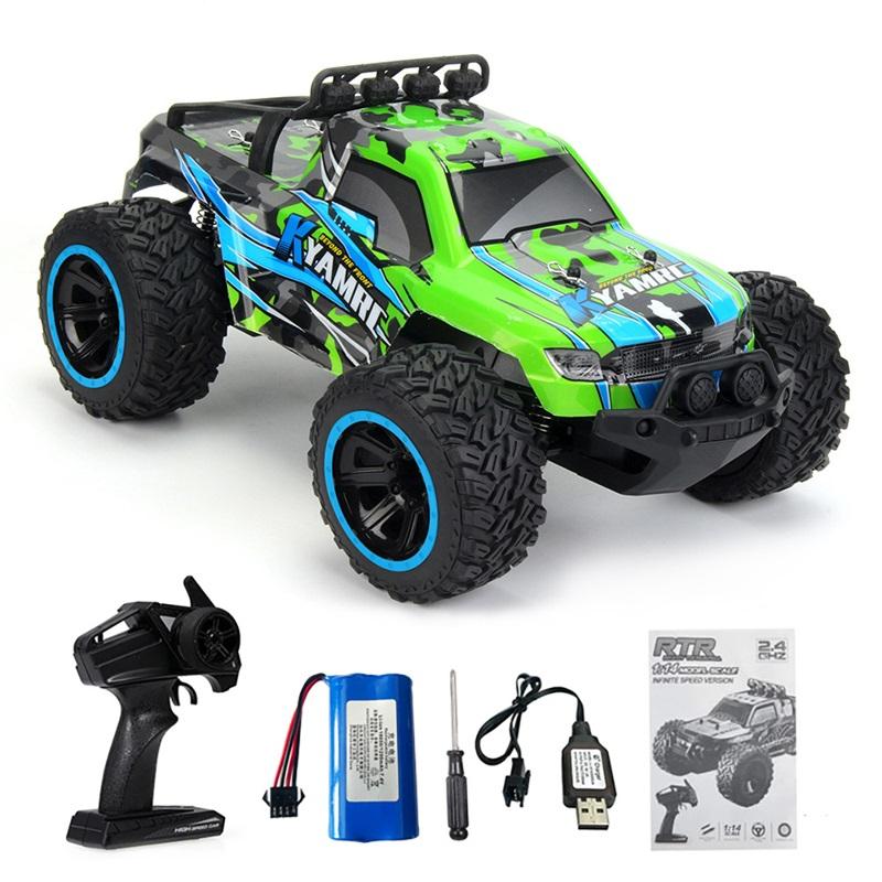 1:14 Scale 2.4G RC Bigfoot Truck, 20km/h High Speed Off-Road Crawler with PVC Anti-Crash Shell for Kids