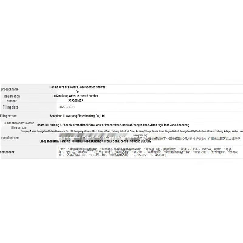 Little Dream Garden Rose Petal Scented Moisturizing Shower Gel