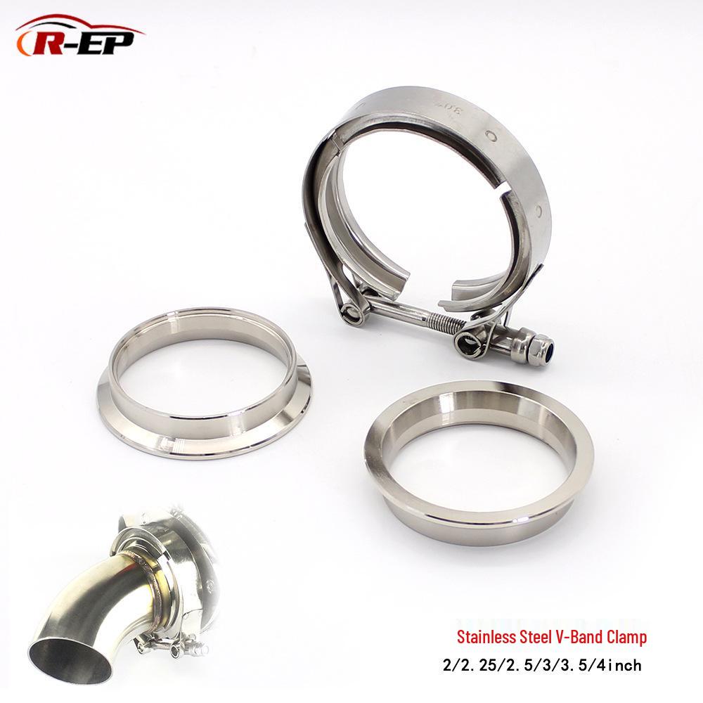 Universal Stainless Steel Car Exhaust Pipe Clamp with V-Type Buckle Flange – 304 Grade