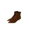 2025 Autumn and Winter New Suede Small Square Head Thin Heel Short Boots Women's Small Heel Temperament High Heels Elastic Thin Boots