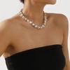 Tooxika Temperament Pearl Collarbone Chain Retro Elegant Bridal Wedding Necklace Women