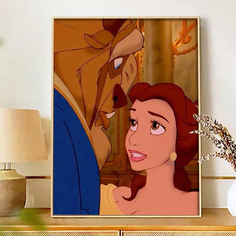 Disney Diamond Painting Beauty Beast 5D DIY Diamond Painting Art Diamond Painting Kit Adult/Beginner Gift Idea Home Decor