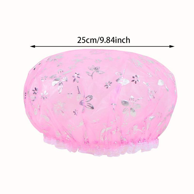 Bathroom Waterproof Shower Cap Kitchen Oil-proof Sanitary Hat Women Hair Salon Bathroom Supplies Thicken Elastic Bath Hat Cute