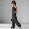 2 Piece Outfits for Women Summer One Shoulder Sleeveless Top And Wide Leg Pants Matching Lounge Set with