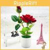 Realistic Rose Artificial Potted Plant Bonsai For Gift And Decoration Home