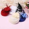Exquisite Sweet Fascinator Hat with Hair Clip Decorative Anti-fall Faux Feather Flower Mesh Veil Hat