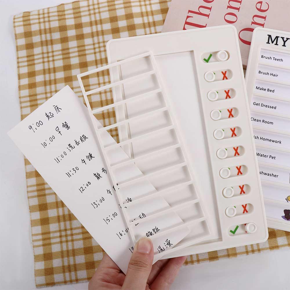 Management Book Schedule List Children's Self-discipline Punch Card Memo Plastic Board Student Message Checklist Chore Chart