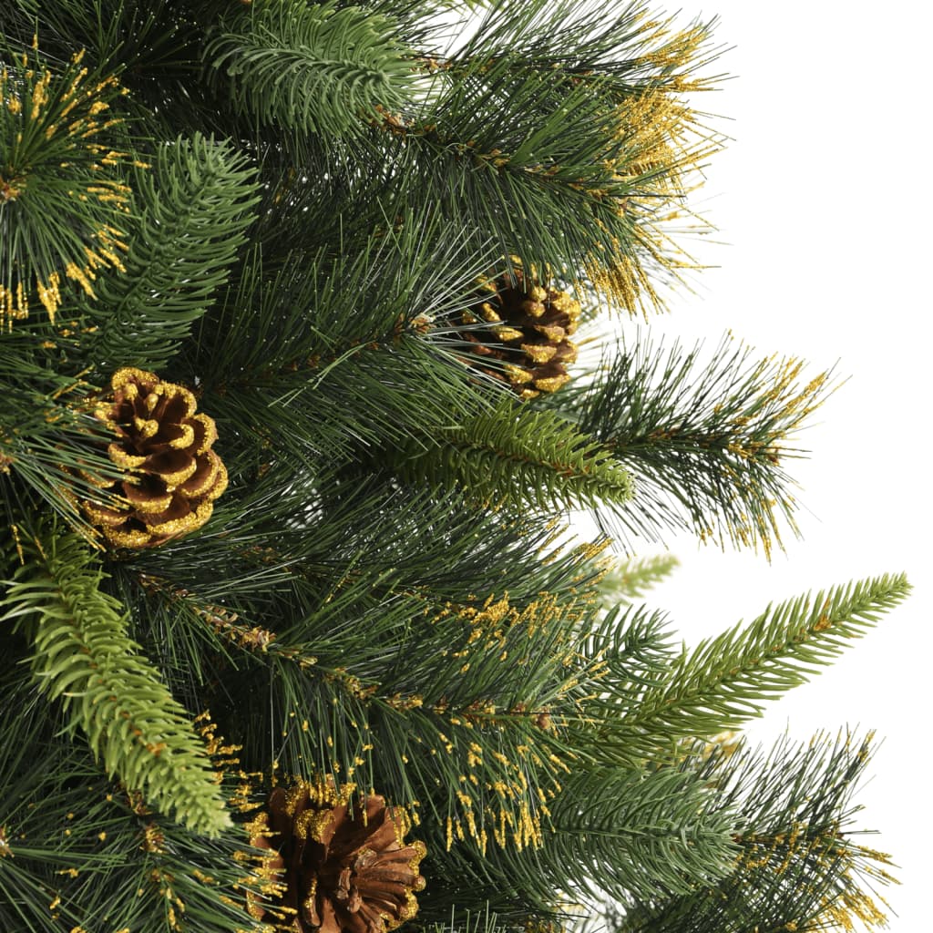 Artificial Christmas Tree Foldable with Pine Cones 180 cm