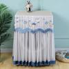 1PC Washing Machine Cover Dustproof Polyester Protective Fabric Cover Handmade Embroidered Floral Patterns Gauze 8 Styles