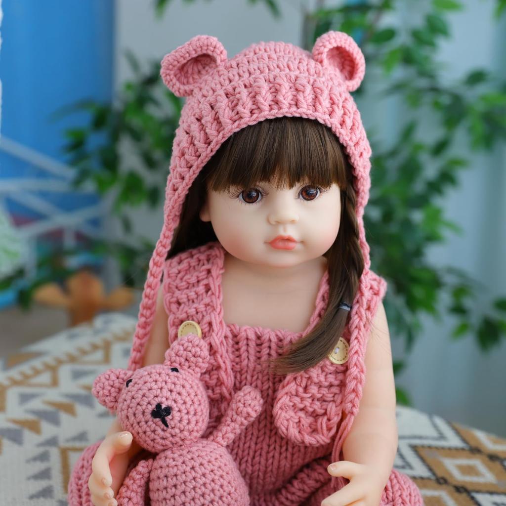 Simulation Reborn Baby 22 Inch 55 Cm Reborn Dolls Lifelike Full Silicone Vinyl Washable Movable Realistic Baby Dolls for Toddlers Reborn Baby Girls