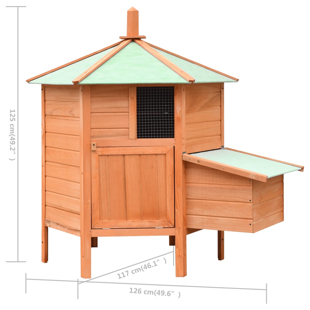 Chicken Coop 126 x 117 x 125 cm Pine and Spruce Wood