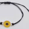 1 Set Friendship Card Bracelets Sunflower Dripping Oil Adjustable Bracelets for Daily Wear