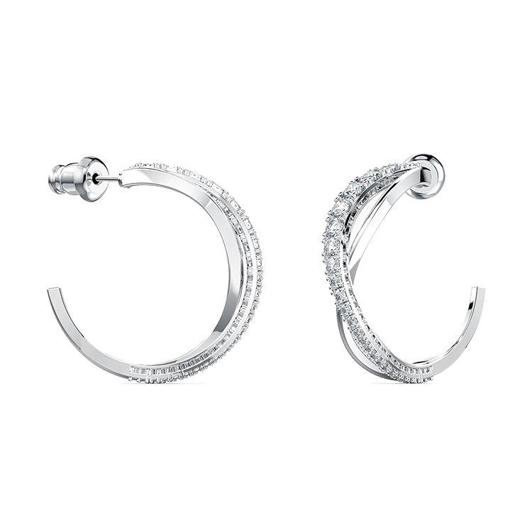 Swarovski Twist Rhodium Plated Pierced Earrings Women earrings White 5563908