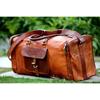 Goat Leather Men Gym Travel Bag Luggage Genuine Brown Duffle Vintage S Duffel