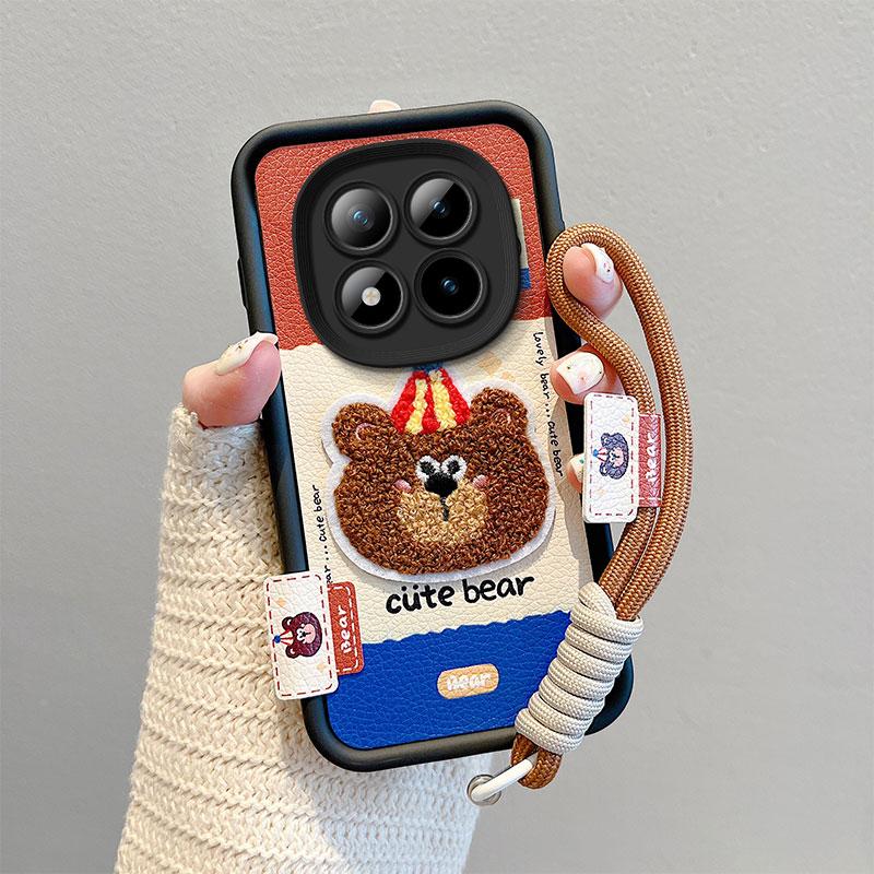 KEYSION Мультяшный милый плюшевый чехол с вышивкой для Redmi Note 15 Pro 5G 15 4G с ремешком, силиконовый противоударный чехол для телефона для Xiaomi POCO M8 5G
