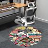 Japanese Geisha Artwork Chair mat Round Rug-Office carpet, Machine Washable, Non-slip, Suitable for Living Rooms, Bedrooms