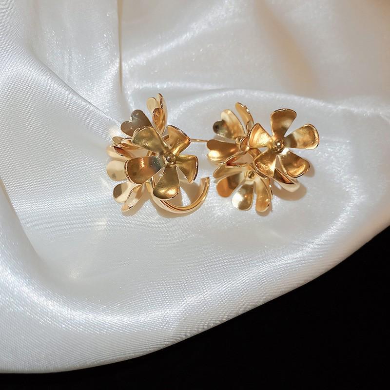 Винтажные серьги-кисточки в виде круглых цветов из серебряной иглы - Ретро металлические гвоздики для женщин