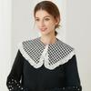 Lady's Dress Detachable Fake Collar Black White Ruffled Shawl Decorative Collar Shirt Sweater Lapel Capelet