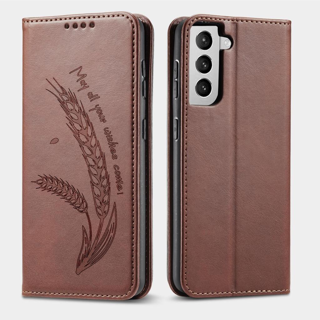 Ретро Чехол-книжка из коровьей кожи с подставкой для iPhone 17 16 Pro Max Samsung S25 Xiaomi Redmi 15C Honor Oppo с магнитным слотом для карт, откидная крышка