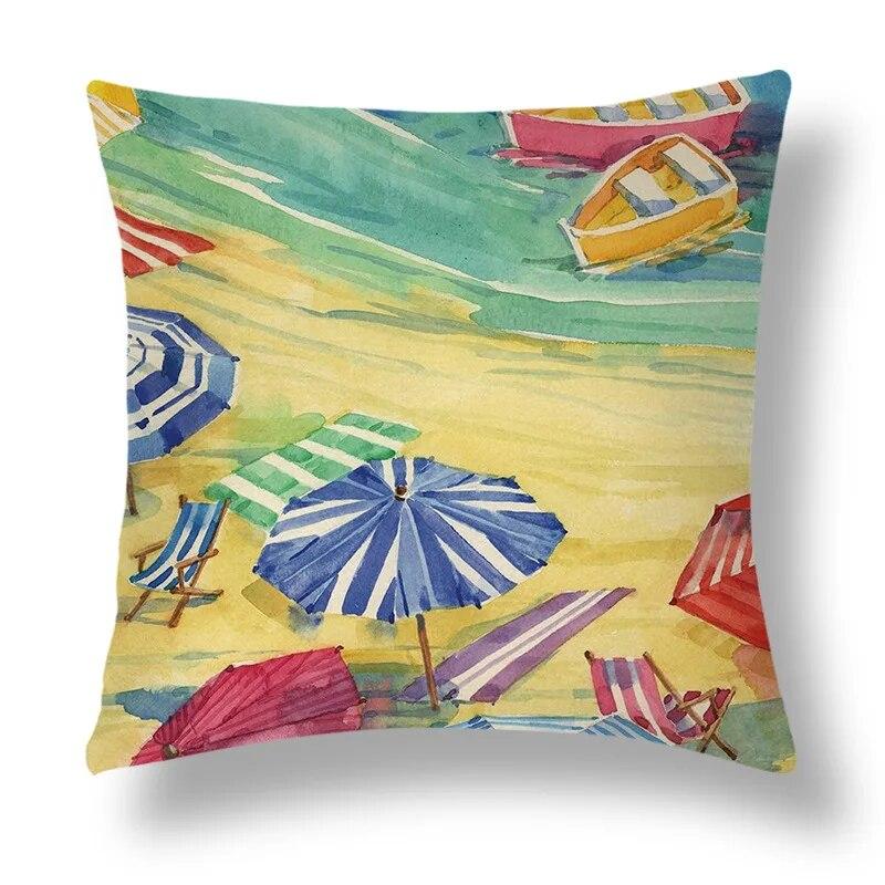 Bedroom Home Decor  Pillowcase Abstract Geometric Cushion Cover Orange Yellow Brown