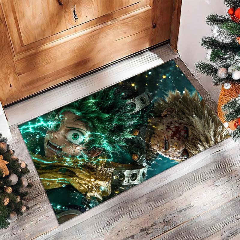 Soft Crystal Velvet Floor Rug,My Hero Academia Anti Slip Decorative Carpet, Plush Area Mat For Indoor Home Decoration