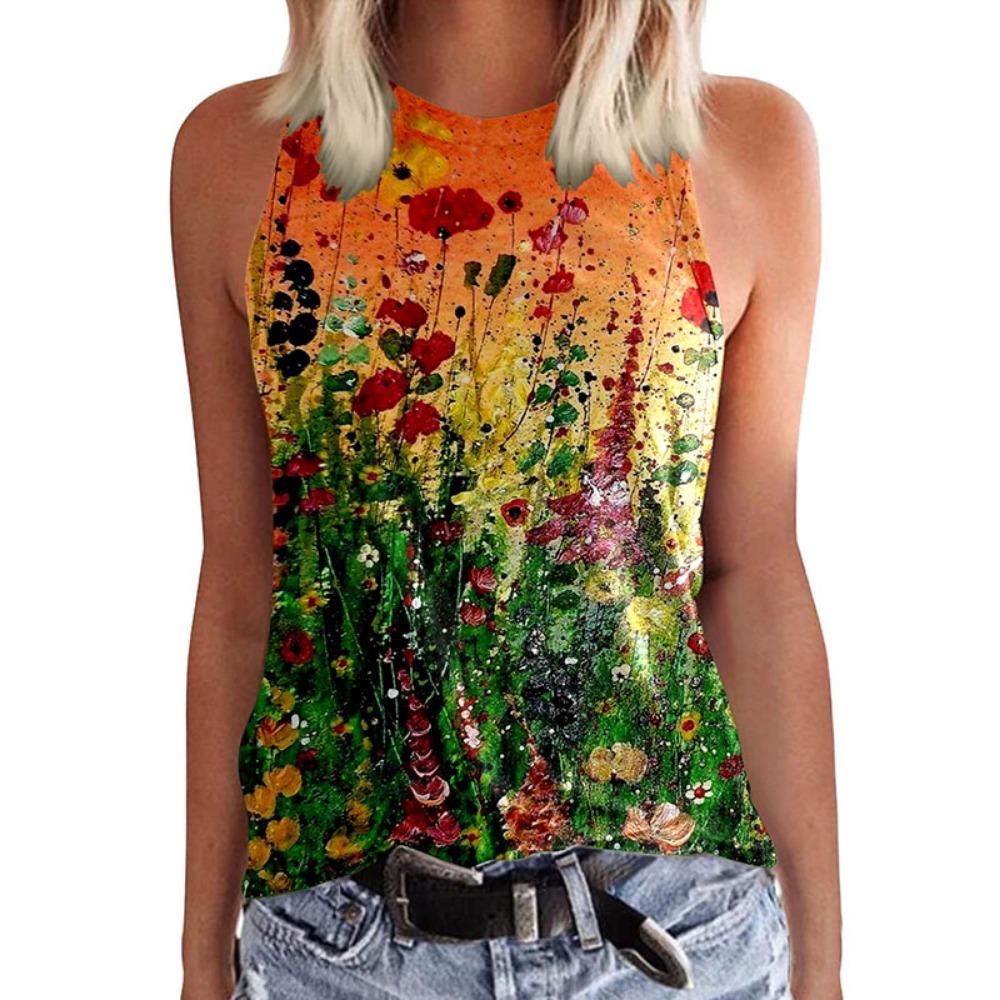 Sunflower Floral Dandelion 3D Print Tank Top New Women Streetwear Y2k Tops Oversized Vest Off Shoulder Sleeveless Woman Camisole