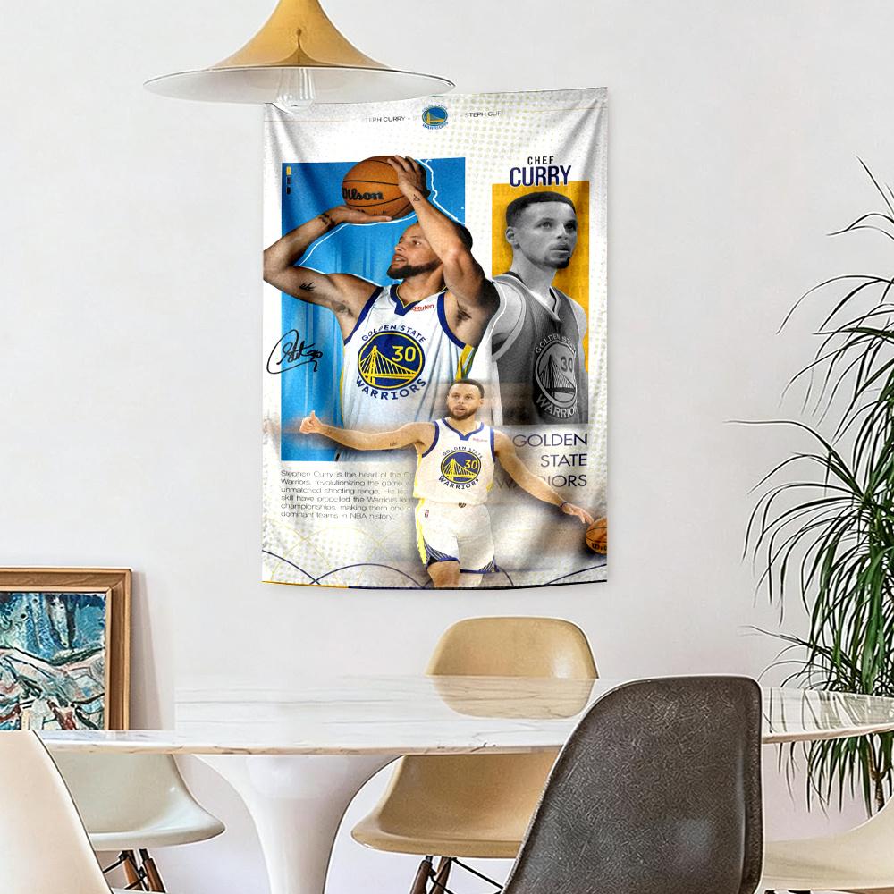 Golden State Warriors Player Retro Tapestry Rustic Farmhouse Great For Living Room Bedroom Dorm Wall Versatile Decor Tasseled Design Gift For Birthday
