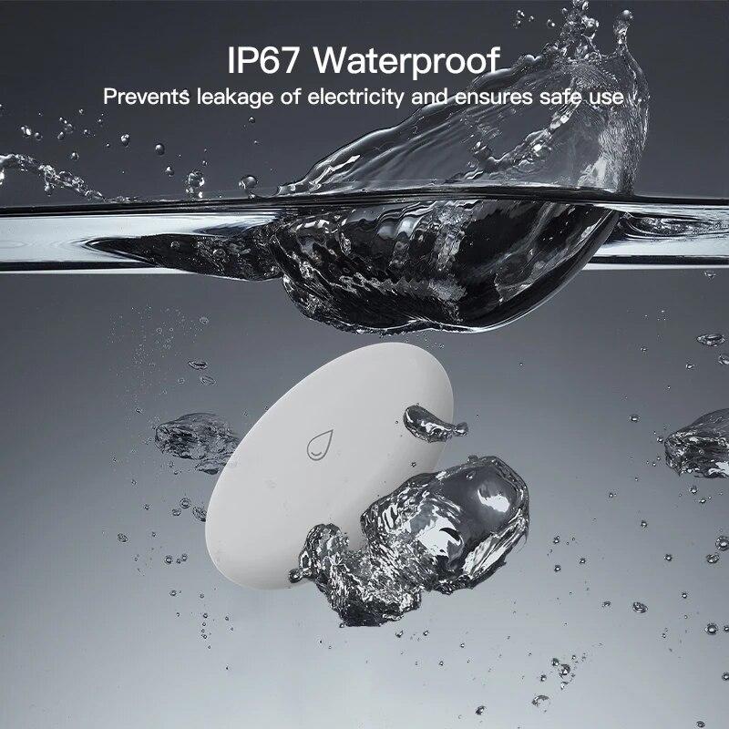 IP67 Tuya ZigBee Умный датчик утечки воды Детектор утечки воды Сигнализация утечки воды Умный домашний монитор безопасности Работает со шлюзом ZigBee