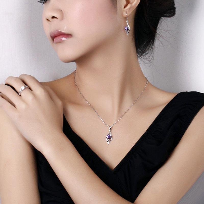 Ожерелье из стерлингового серебра 925 пробы с ангельским пером, украшения в корейском и европейском стиле, хрустальные подарки, Рождество.