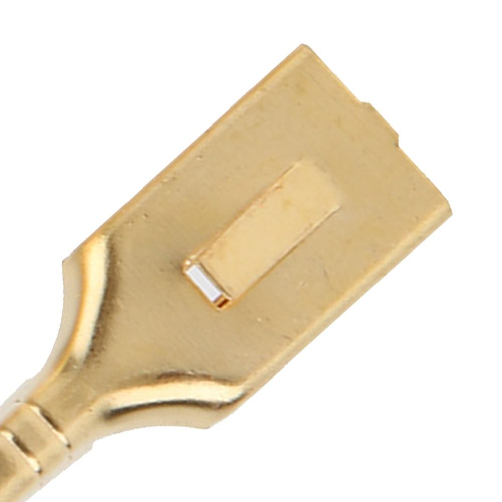 100PCS Golden Spade Connector Brass Material Crimp Terminal Wire Terminal Electrical Wiring