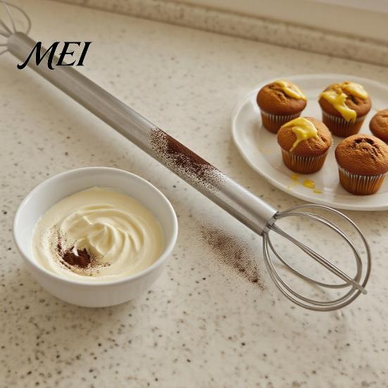 Soup Flavor Mixer Double Head Whisk, Stainless Steel Mixing Muddler, Handheld Blender Miso Dissolver Spoon for Paste Cream Eggs, Easy Clean
