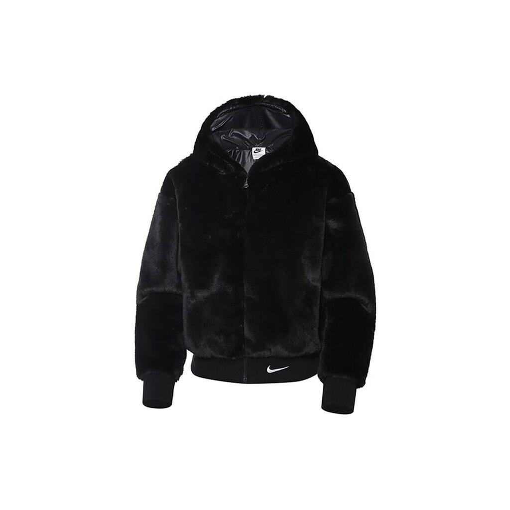 Nike Куртка из искусственного меха Sportswear Essentials Черная/белая женская уличная одежда DD5116-010