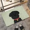 Velvet Puppy Oil Painting Absorbent Floor Mat for Entryway and Bathroom
