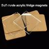 Fridge Magnet Decoration 10 Sets DIY Acrylic Kit, Square Refrigerator Crafts, Clear Picture Photo Holder for Home Office Kitchen Decor