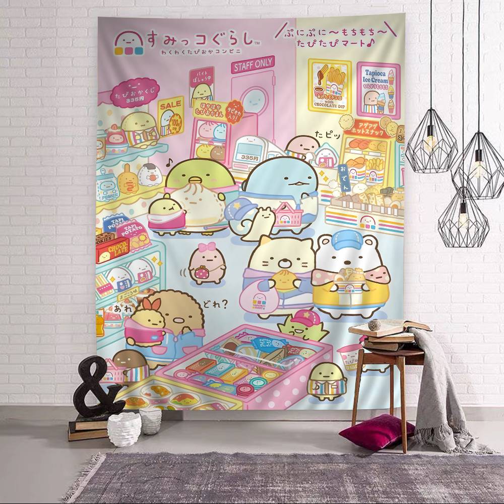 Японский Аниме Sumikko Gurashi Настенный Гобелен Подвесной Таро Хиппи Настенные Ковры Студенческое Настенное Полотно