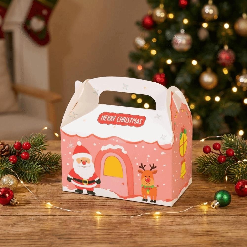 10Pcs Cartoon Print Bakery Dessert Box Paper Christmas Candy Container  Party Supplies